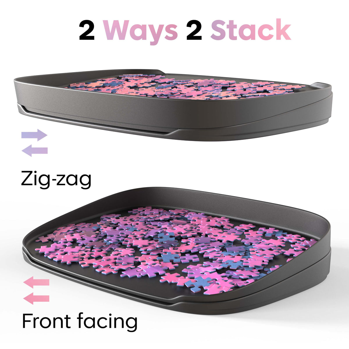 Puzzlup six-tray puzzle organizer keeps pieces organized.