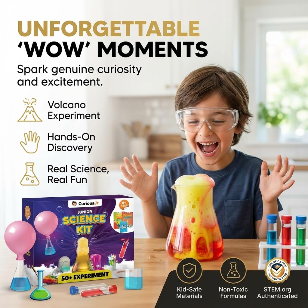 PW Junior Science Kit big surprise unveils a mystery experiment sparking curiosity.