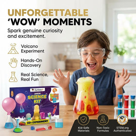 PW Junior Science Kit big surprise unveils a mystery experiment sparking curiosity.