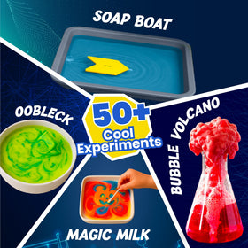 PW Junior Science Kit fiz-tastic fun reveals fizzy reactions and foamy play.