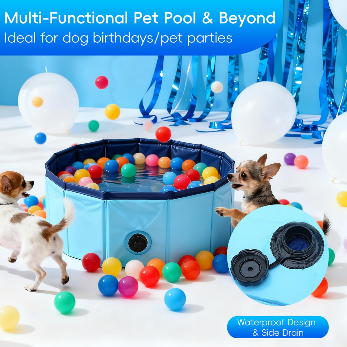 Pwvivjoi foldable dog ball pit stored flat and ready for travel.