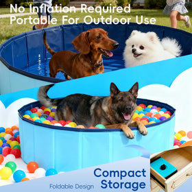 Pwvivjoi pet pool with side drain for quick refills.