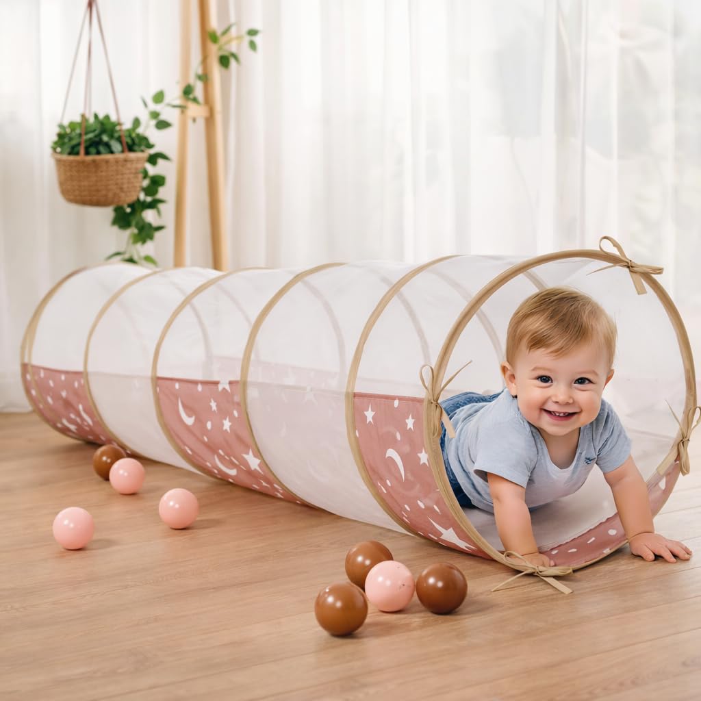 PXFAYSFQ Kids Play Tunnel with soft fabric for safe toddler fun.