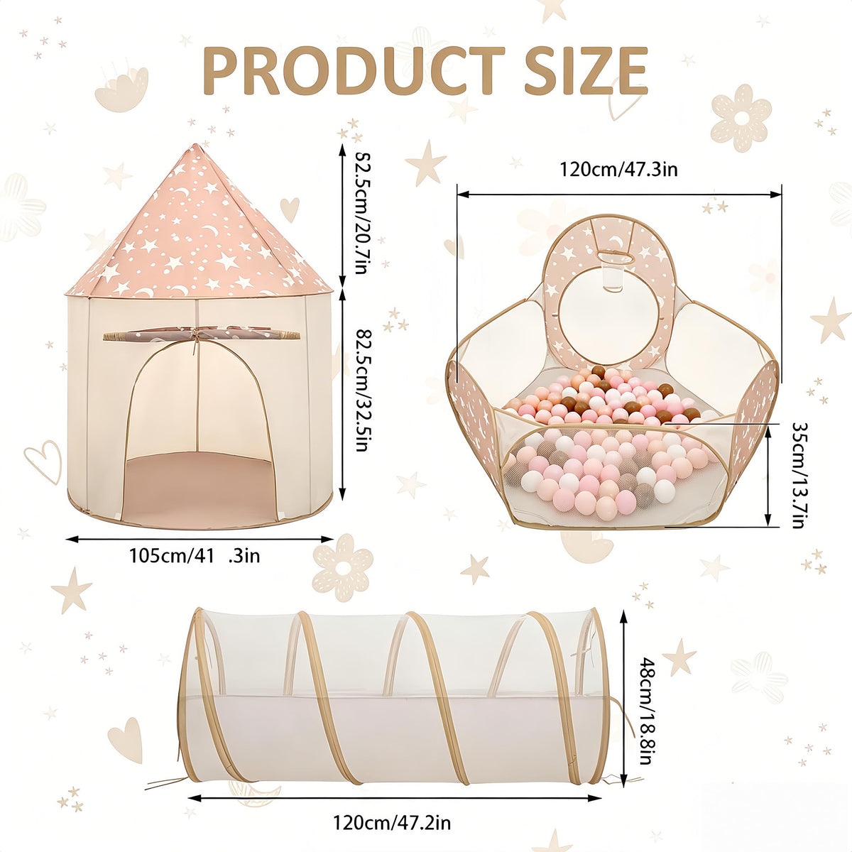 PXFAYSFQ 190T fabric and sturdy frame ensure durable, skin-friendly play.