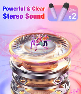 Pxzvd karaoke machine with upgraded built-in speaker for powerful sound.