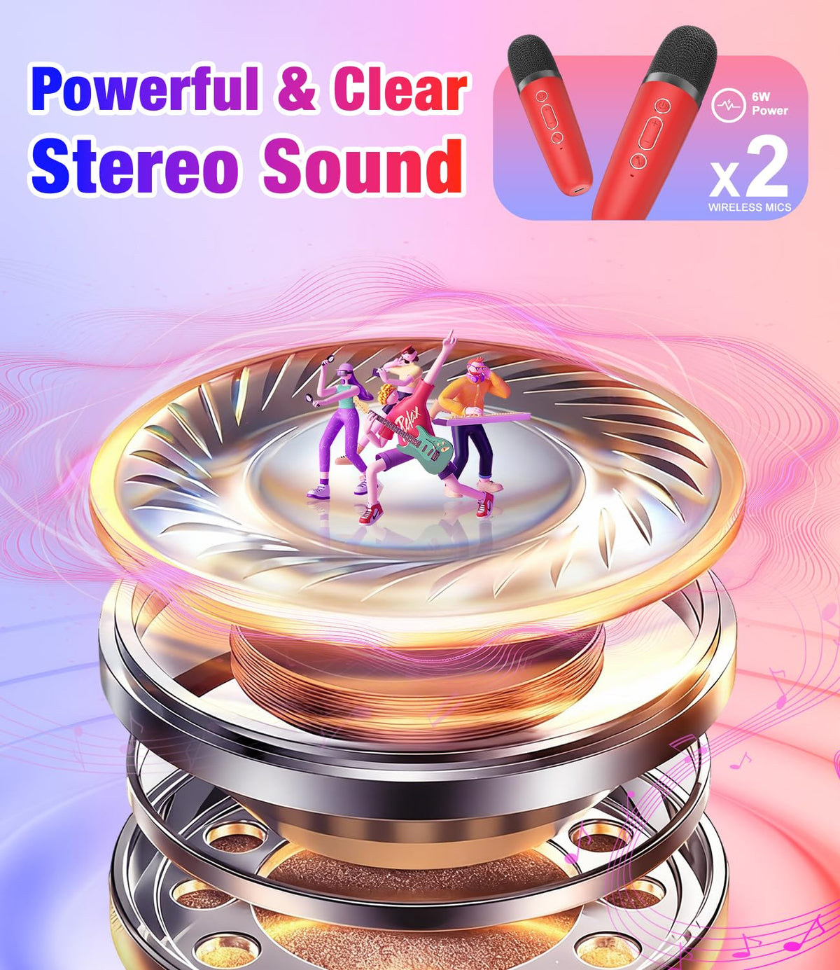 Pxzvd mini karaoke-machine delivers balanced, powerful sound for parties and family sing-alongs.