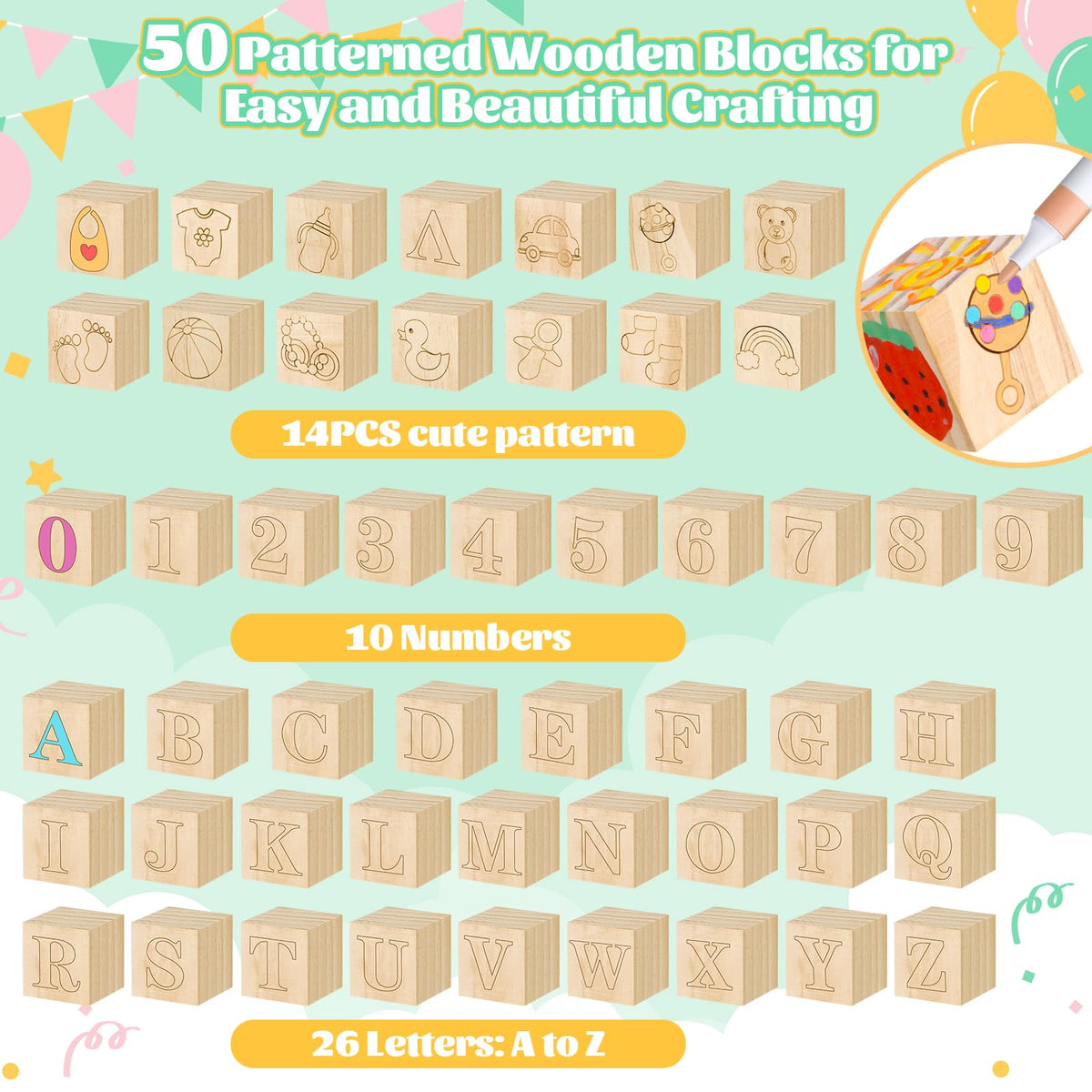 Pydeeirom wooden sign as decorative centerpiece for baby shower