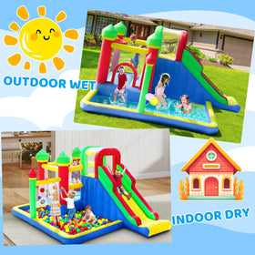 PZGEQ Bounce House ball pit with colorful balls for social play