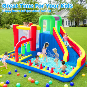 PZGEQ bounce house climbing wall encourages active climbing.
