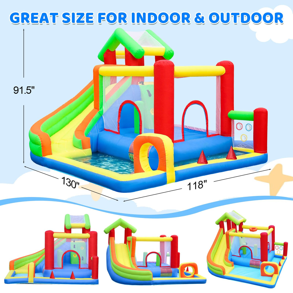 PZGEQ Bounce House ring toss encourages coordination and teamwork