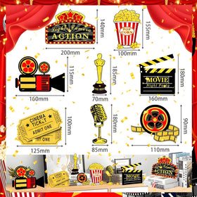 Pzoixuvo movie night foil banner enhances wall decor and ambiance.