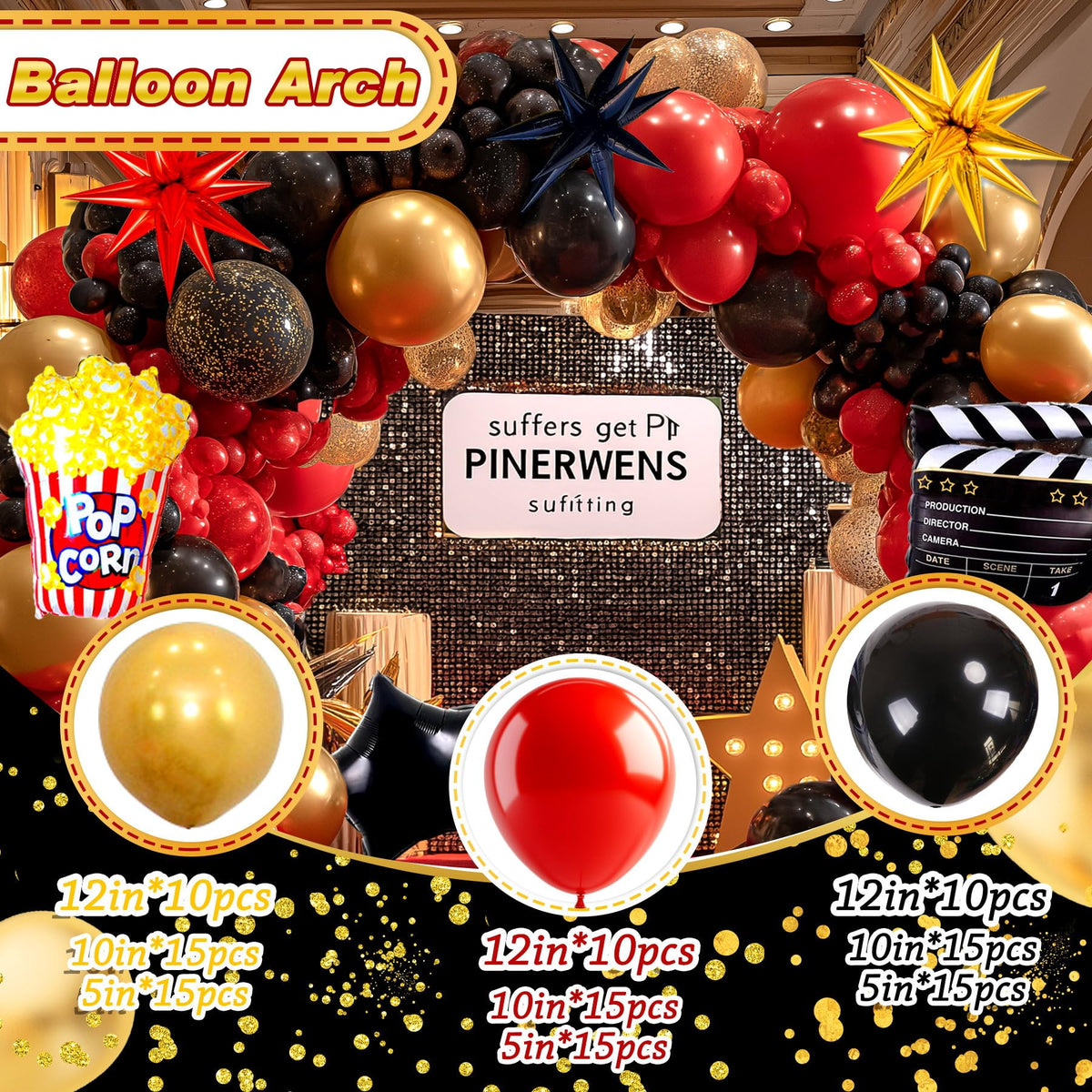 Pzoixuvo movie theme foil balloons add festive flair and photo-worthy moments.