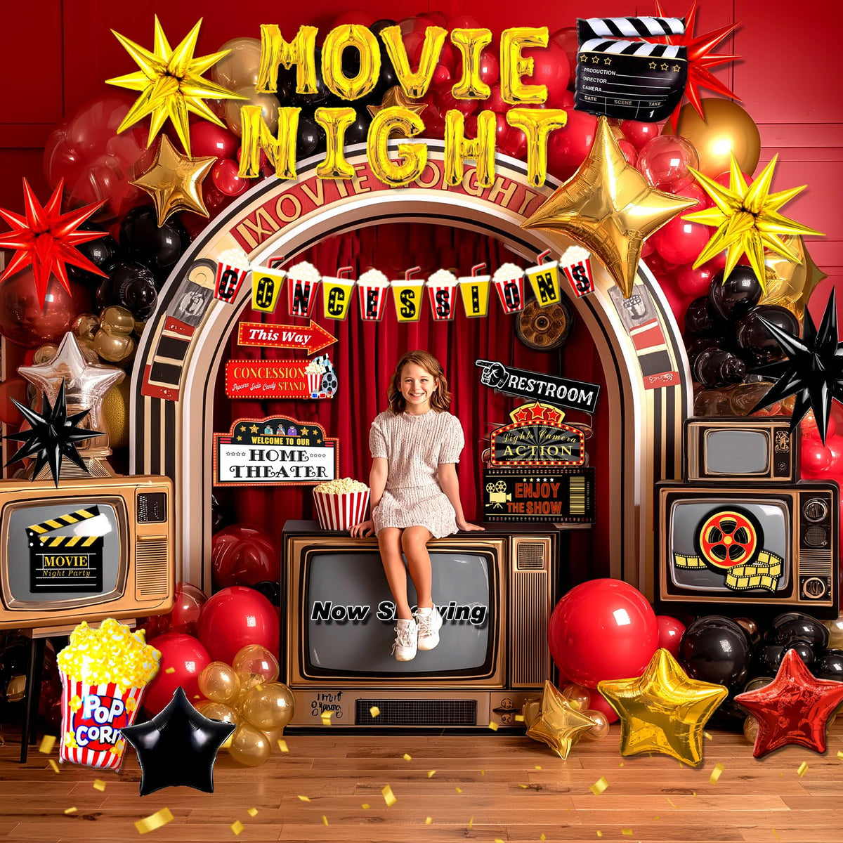 Pzoixuvo movie theme road signs guide guests and spark photo opportunities.
