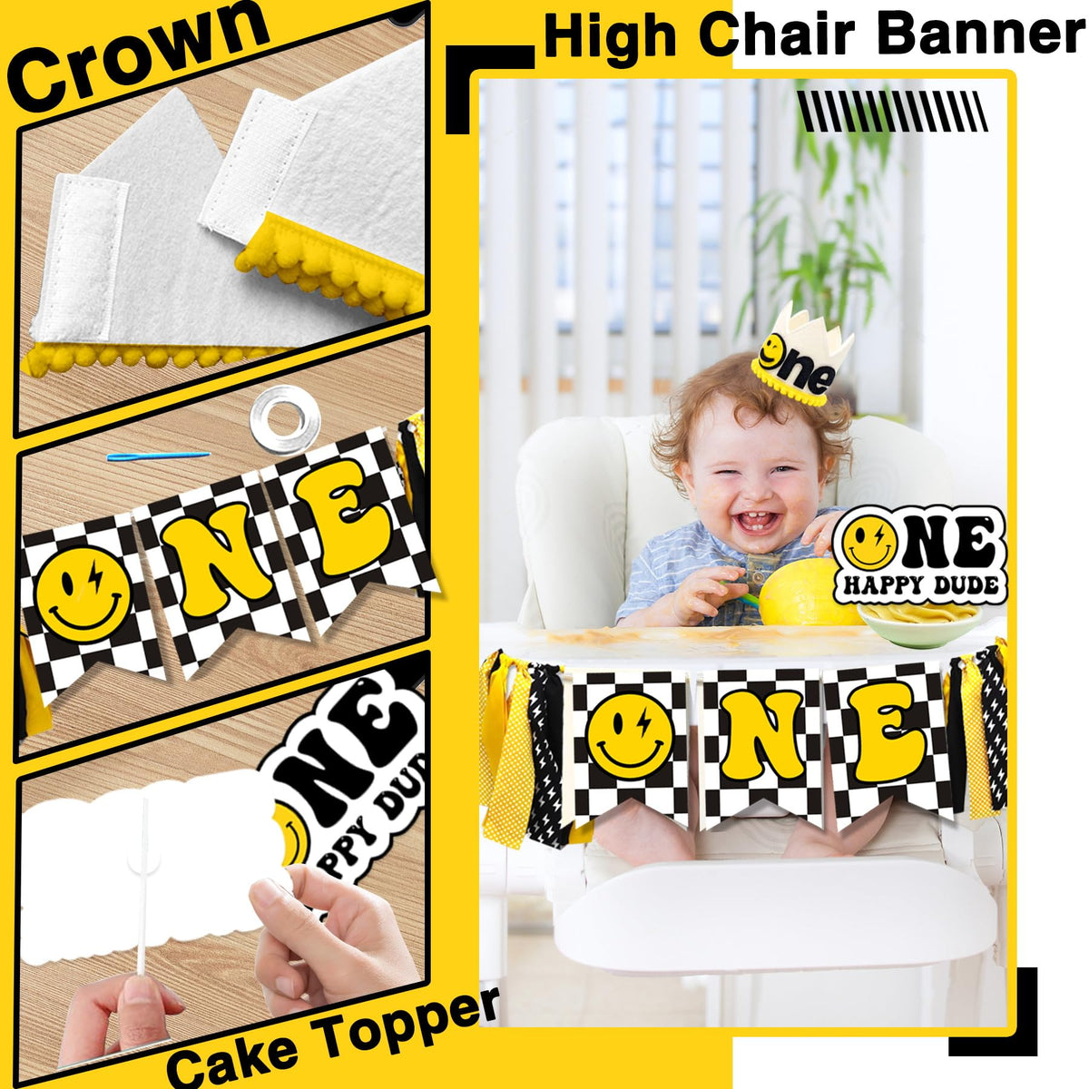 Pzoixuvo One Happy Dude milestone poster captures milestones for keepsake photos