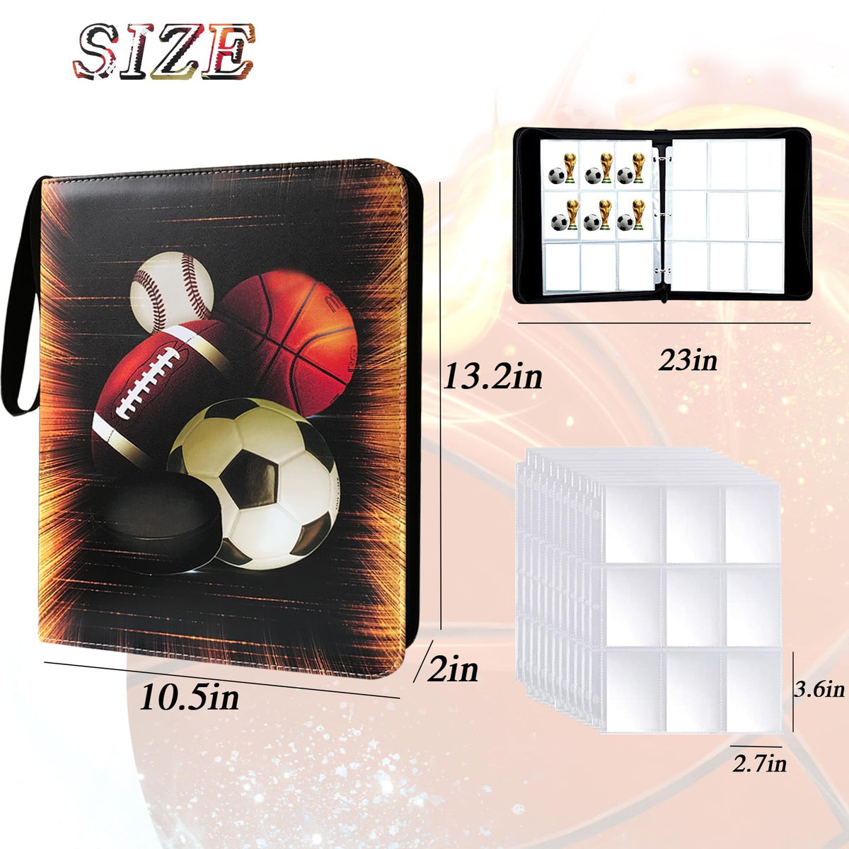 QANYYO binder with 50 sleeves stores up to 900 cards for growing collections.