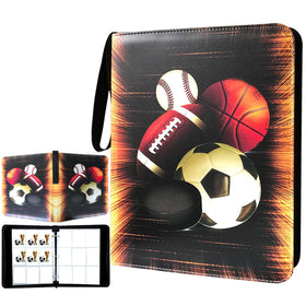 QANYYO trading card binder with 9-pocket cover keeps cards organized.