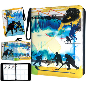 QANYYO hockey card binder cover with bright design for easy at-a-glance display.