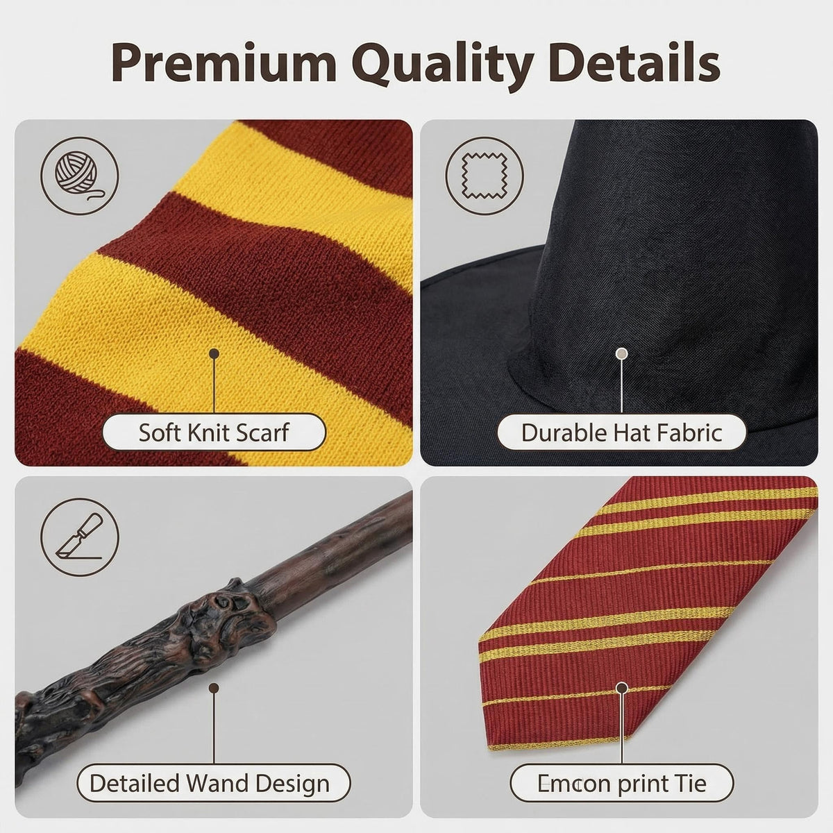 QAQ-COSPLAY striped scarf provides soft comfort while completing the look.