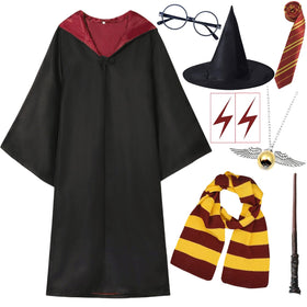 QAQ-COSPLAY Wizard robe with scarf and wand for immersive playtime