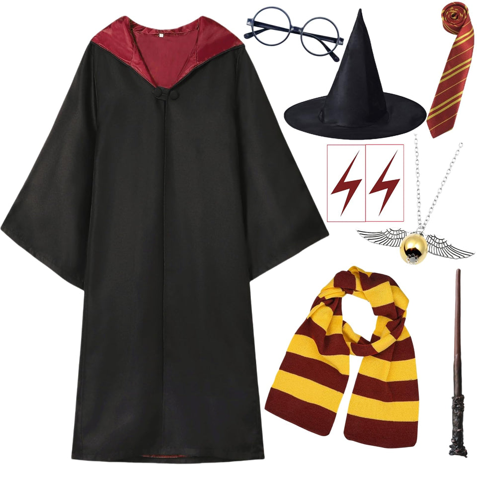 QAQ-COSPLAY Wizard robe with scarf and wand for immersive playtime
