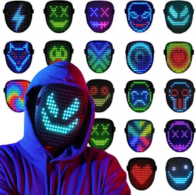 QAQ LED mask with 234 LEDs delivers bright glow for events.
