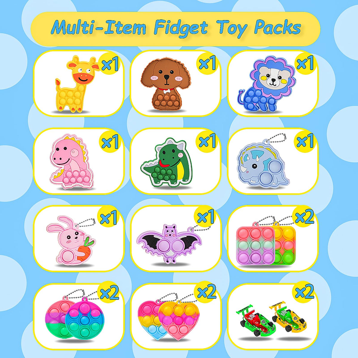 QATITP fidget toy bulk set designed to help focus during study breaks.