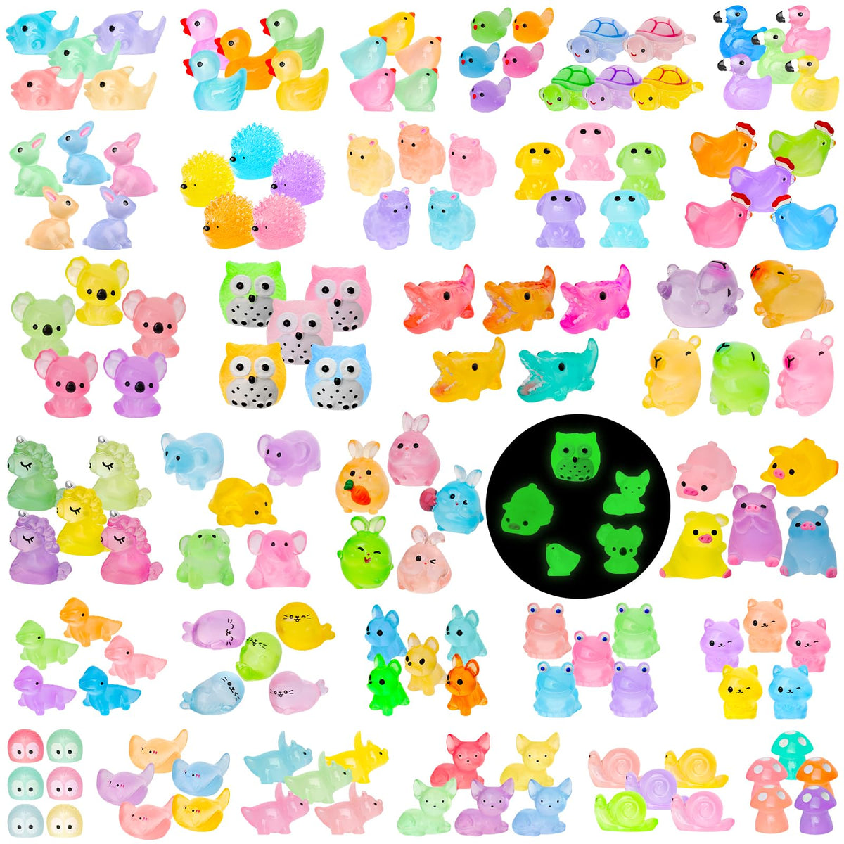 QAUYETM luminous ducks glow for magical fairy garden use