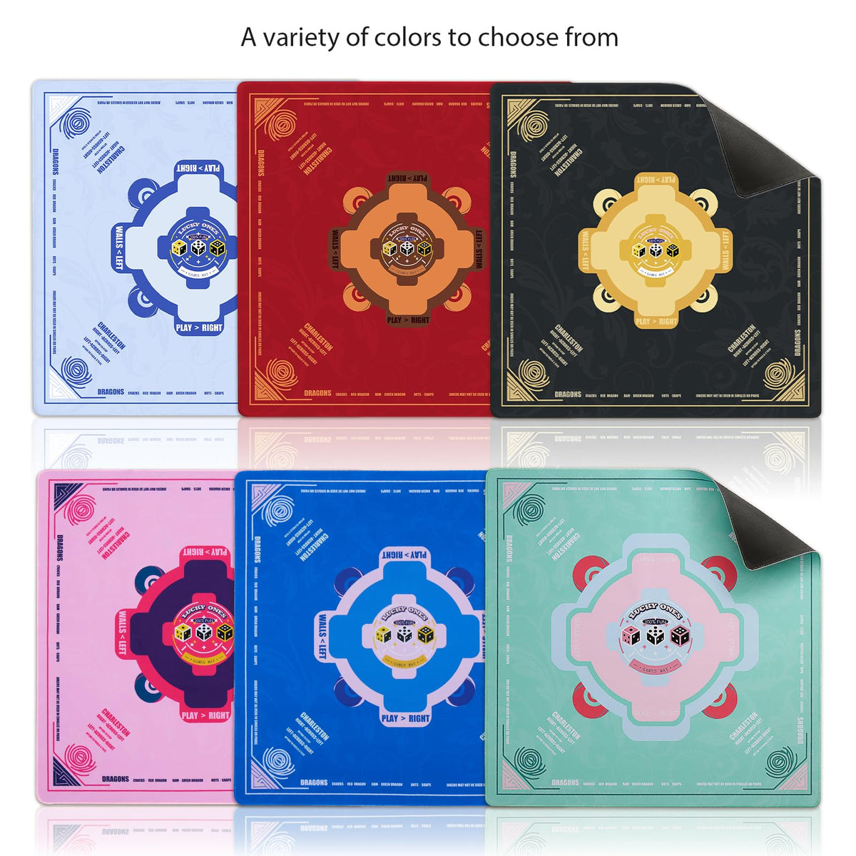 QAZWQAZ Mahjong Mat supports multi-game use: poker, dominoes, cards.