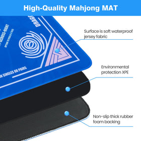 QAZWQAZ Mahjong Mat neoprene closeup shows durable, soft surface.