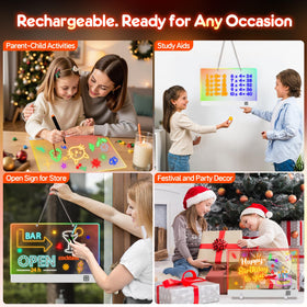 QCQHDU light-up board comes with a complete accessory pack for ready-made art.