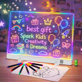 QCQHDU 16-inch LED drawing board surface for wide-sketching and doodling sessions.