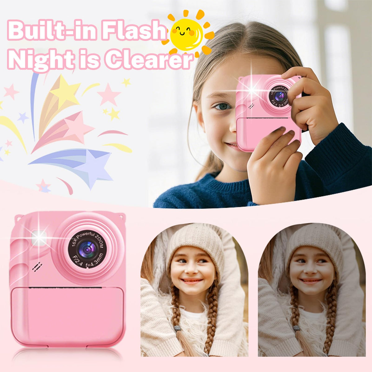QDH 2.4-inch screen and simple interface keeps children engaged.