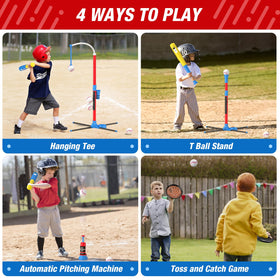 QDRAGON 4-in-1 Tball set paddles for cooperative practice and precise hits