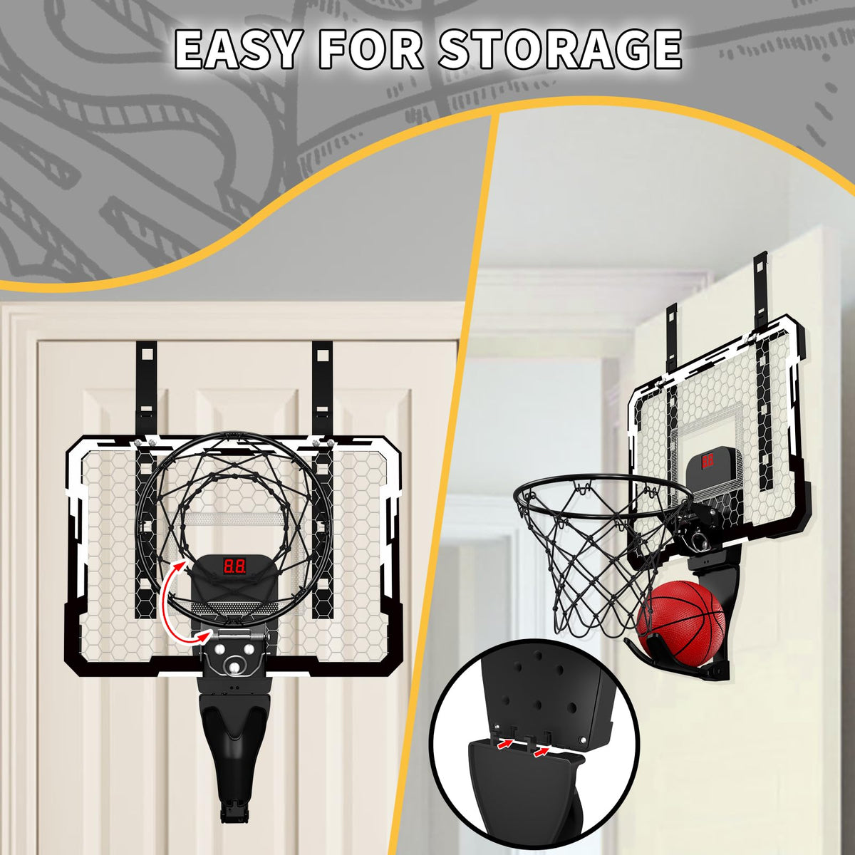 QDRAGON adjustable-height hoop growing with children for comfy play