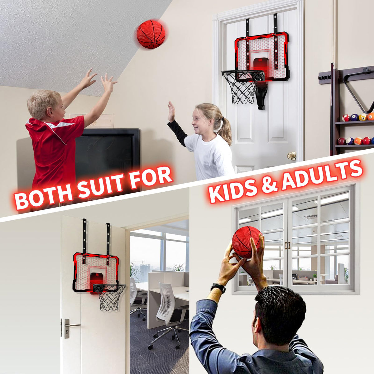 QDRAGON bedroom-to-playroom hoop fits small spaces.