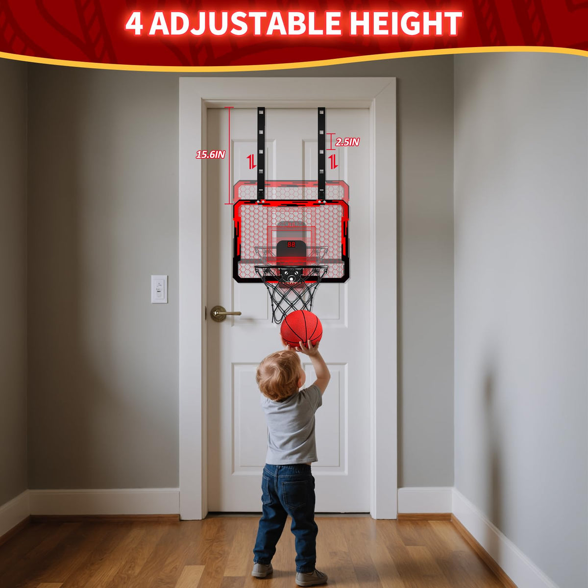 QDRAGON mini hoop offers three engaging game modes.