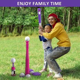 QDRAGON T-Ball Set non-slip handle protects little hands during swings