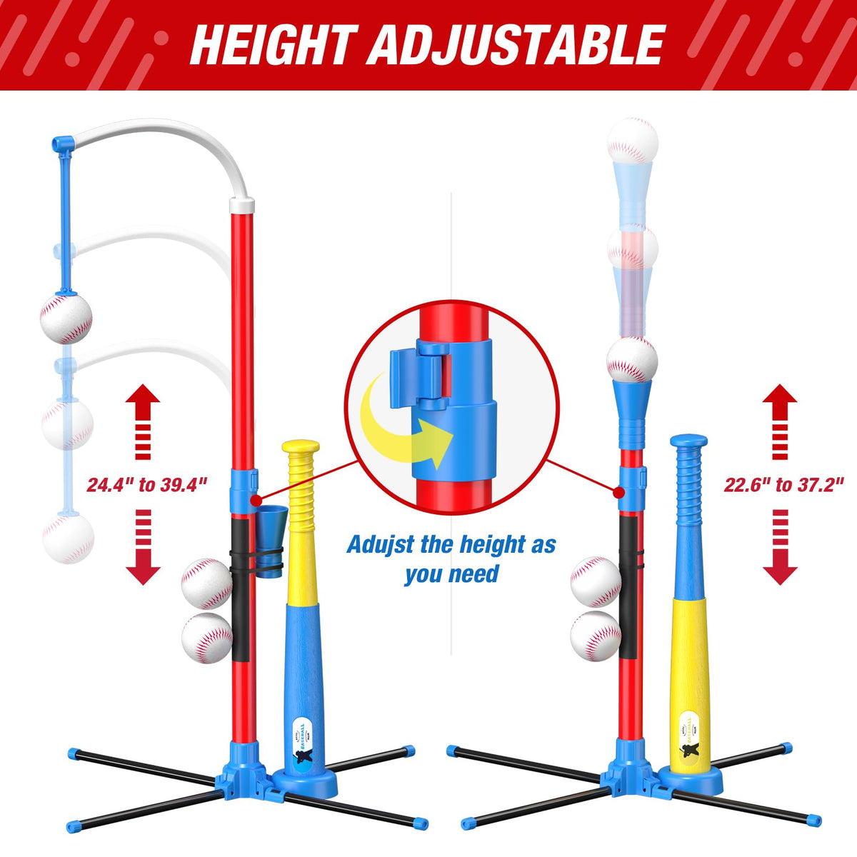 QDRAGON Tball stand with automatic launcher for easy pitching sessions