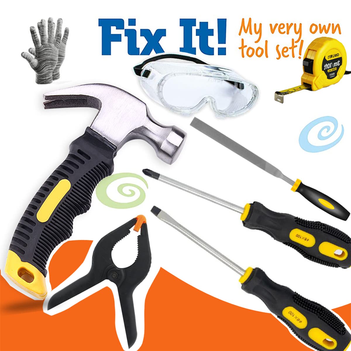 QeeHeng kids real tools set hammer for safe beginner tasks