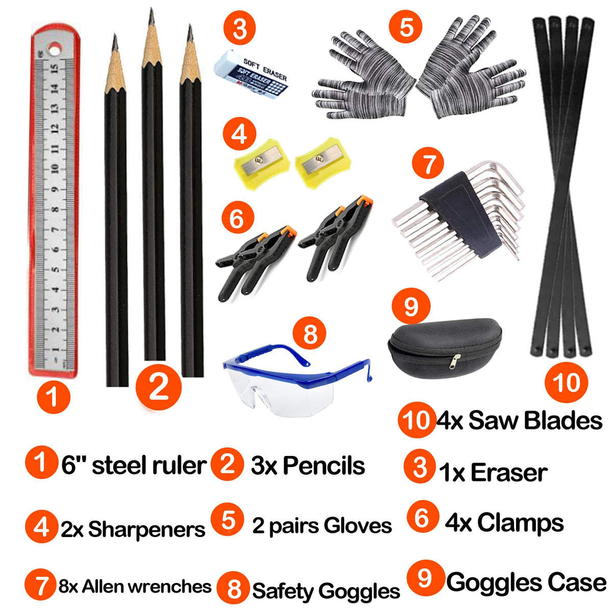 QeeHeng Kids Real Tools Set hand saw enables precise cuts for simple projects.
