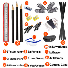 QeeHeng Kids Real Tools Set hand saw enables precise cuts for simple projects.