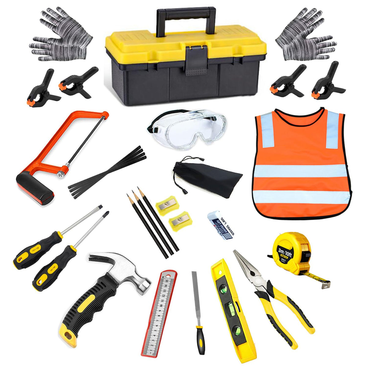 QeeHeng kids real tools toolbox for organized projects