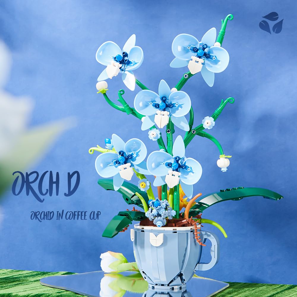 QFJ Ideas Blue Orchid diorama adds natural elegance to any room.