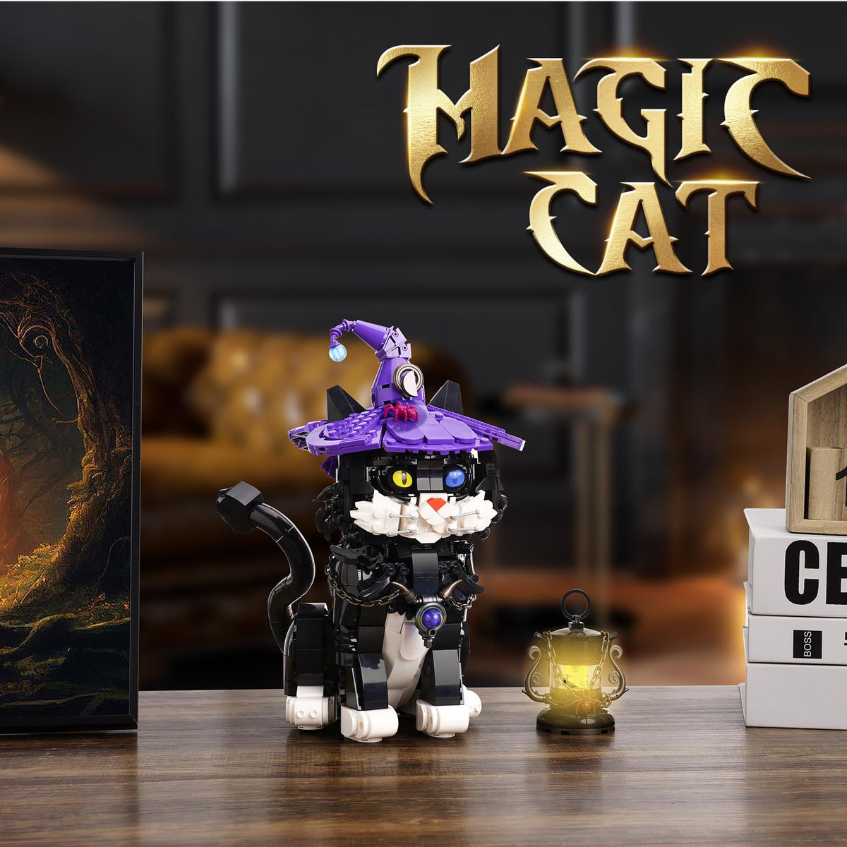 QFJ Ideas Harry Magic Cat lamp glow activates immersive magical ambiance.