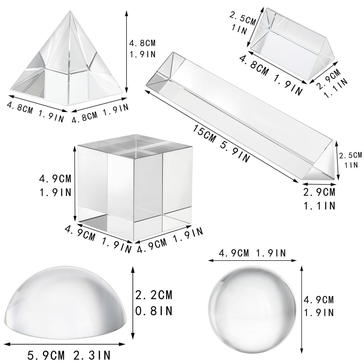 QFkris prism-set 150mm triangular-prism expands rainbow patterns for art