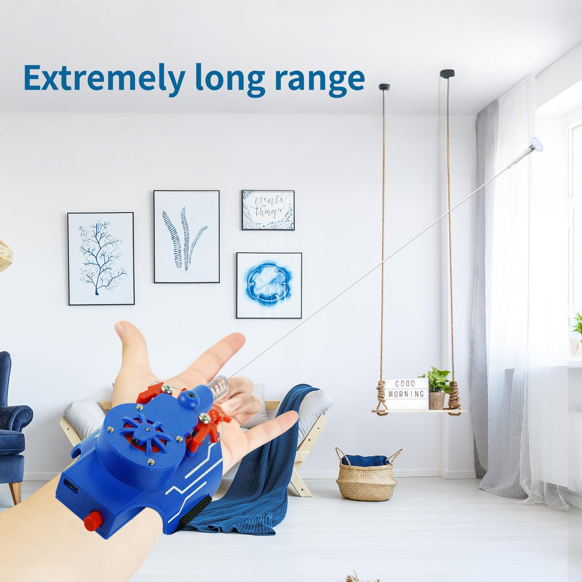 QGHZA Spider Web Shooter offers an 8ft range for dynamic pretend battles.