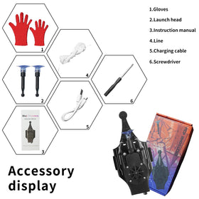 QGHZA Spider Web Shooter Pink action with glove and adjustable strap for comfortable wear