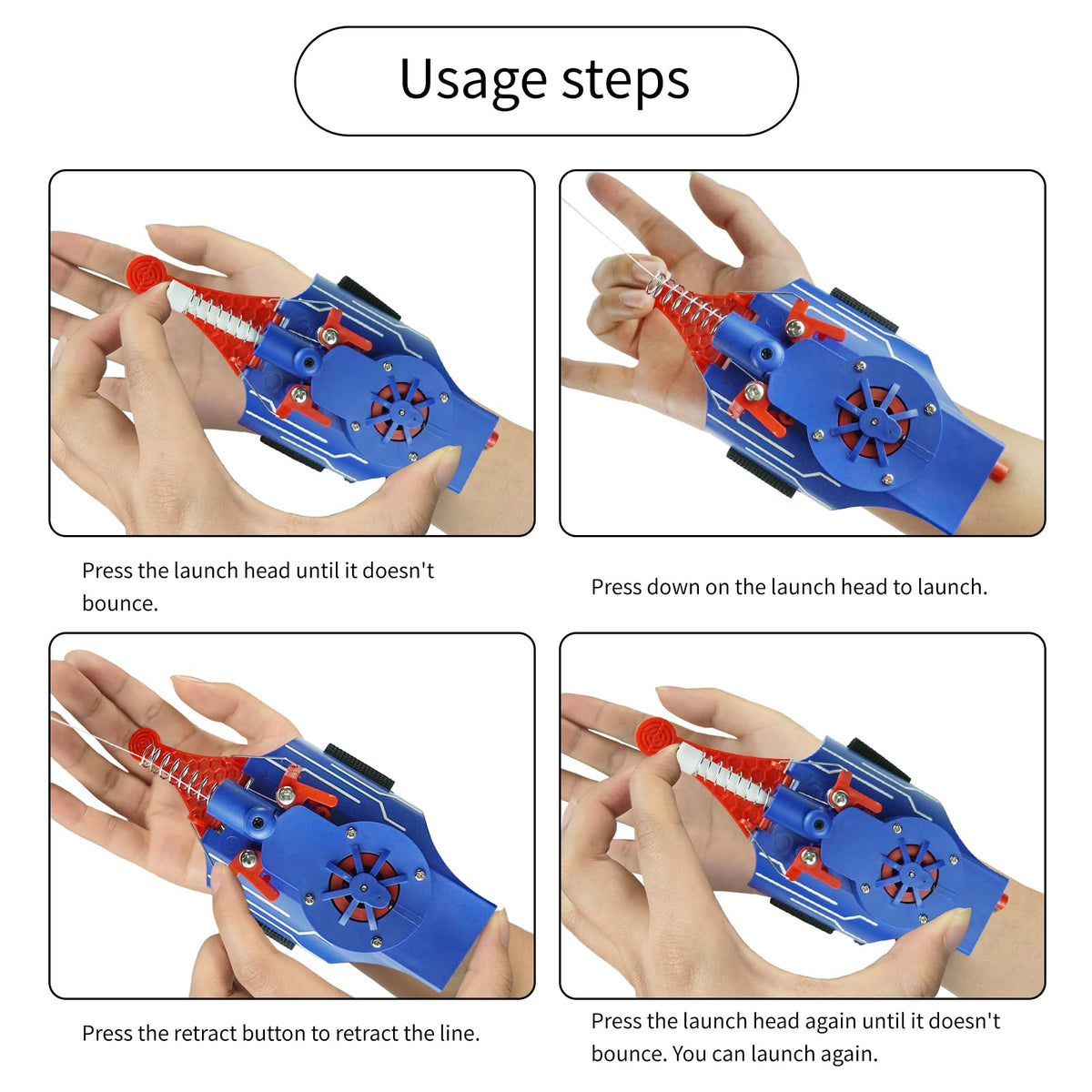 QGHZA Spider Web Shooter retracts instantly to minimize tangles during play.