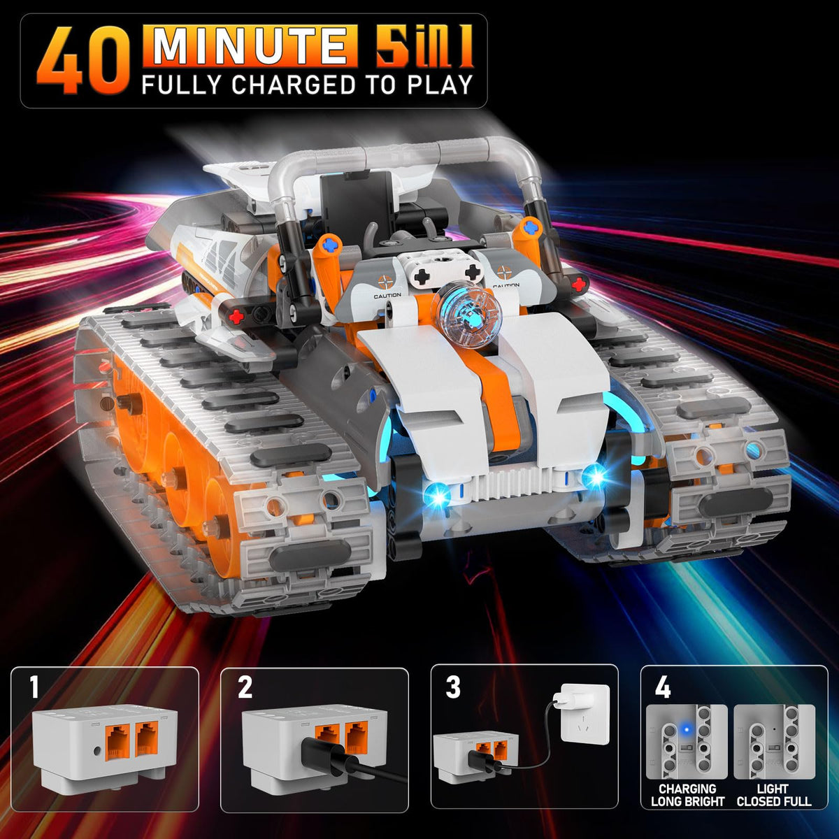 QHECTTY all-terrain tracked vehicle model for rugged play and exploration.