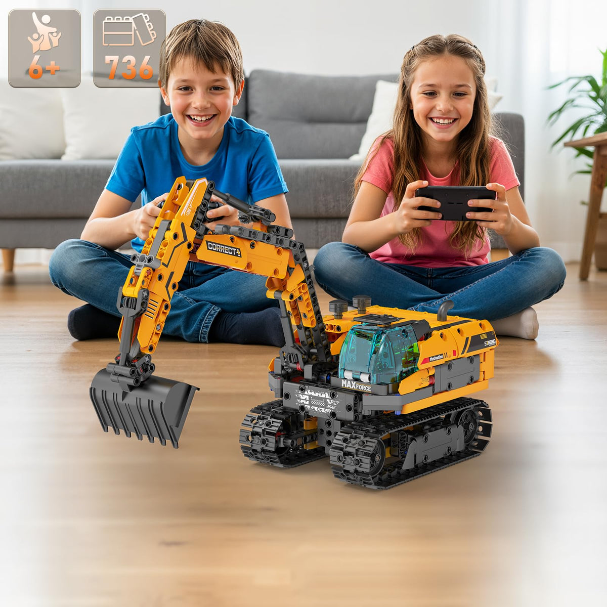 QHECTTY 736-piece educational kit with step-by-step guide for collaborative learning.